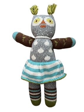 BLABLA Knit Gray Doll 14” Lightweight Huggable Striped Skirt & Legs